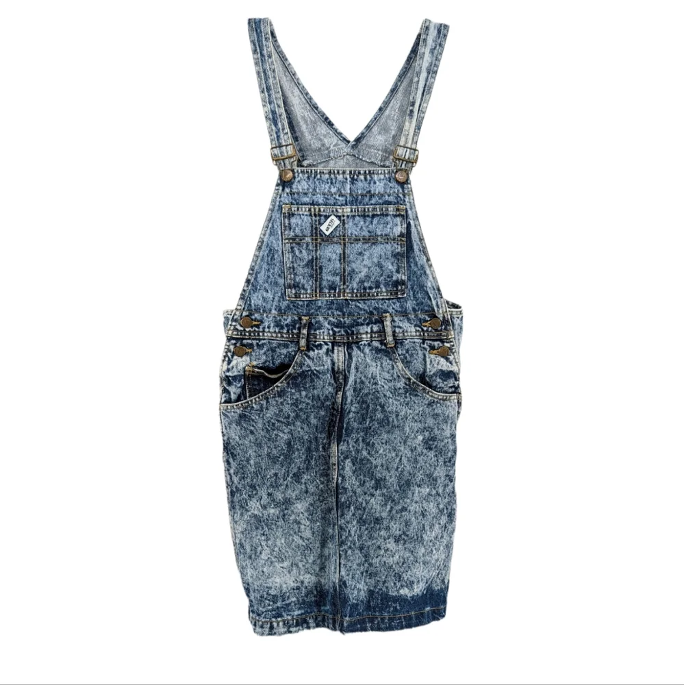 Guess George Marciano VINTAGE 90s Y2K Acid Wash Denim Overall Dress Size 2 - Picture 2 of 11